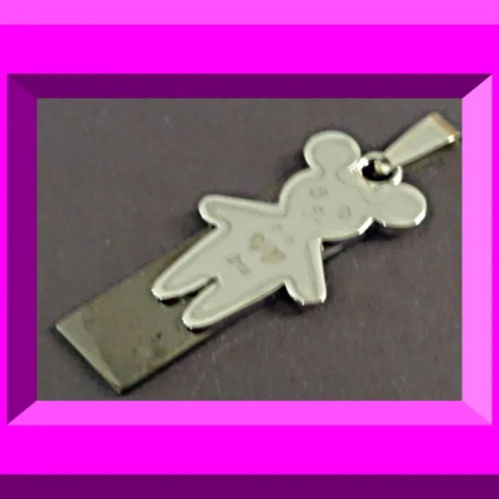 Stainless Steel Teddy Bear Design Charm For Necklace Or Bracelet